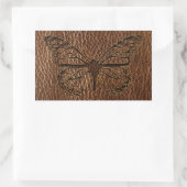 Leder-look-Butterfly Rechthoekige Sticker (Tas)