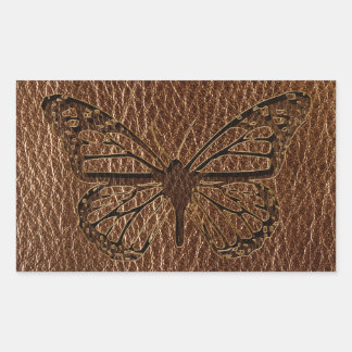 Leder-look-Butterfly Rechthoekige Sticker