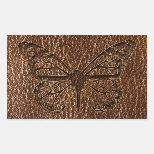 Leder-look-Butterfly Rechthoekige Sticker (Voorkant)