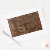Leder-look-Butterfly Rechthoekige Sticker (Envelop)