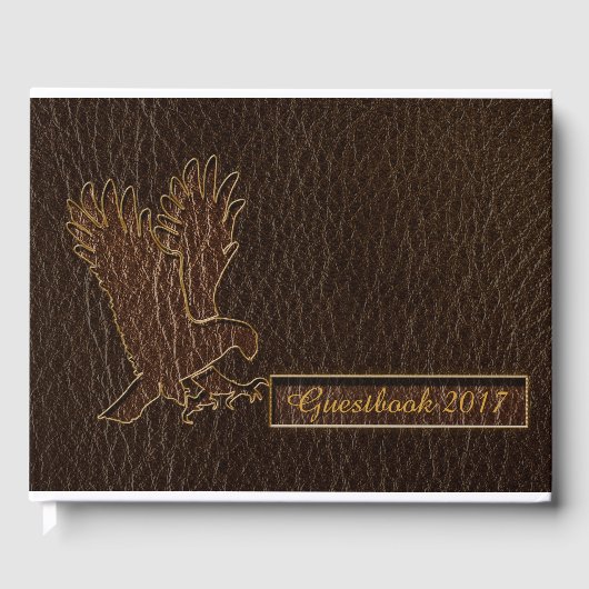 Leder-look Eagle Dark Gastenboek (Voorkant)