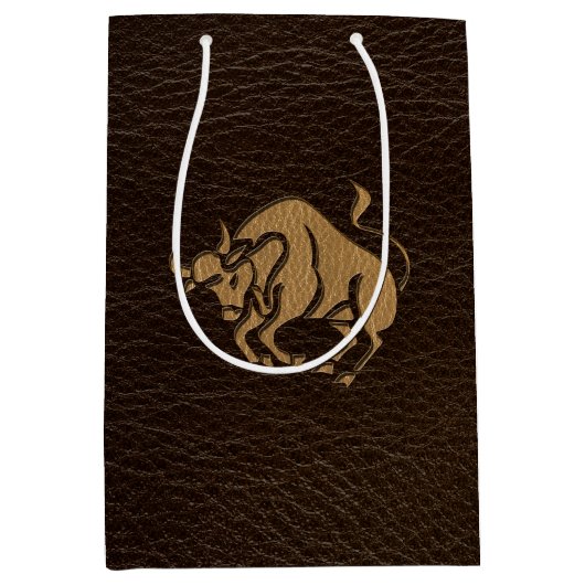 Leder-look Taurus Medium Cadeauzakje (Voorkant)