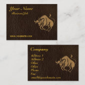 Leder-look Taurus Visitekaartje (Voorkant / Achterkant)