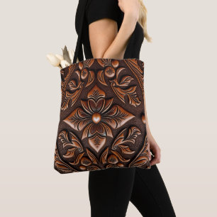 Leder met adercoating tote bag