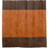  leder met bruine alligator douchegordijn (Voorkant)