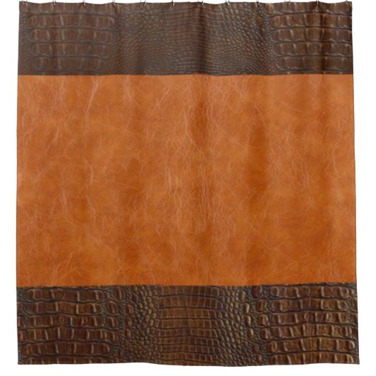  leder met bruine alligator douchegordijn (Voorkant)