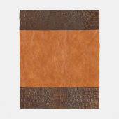 leder met bruine alligator fleece deken (Voorkant)