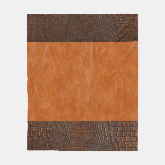  leder met bruine alligator fleece deken (Voorkant)