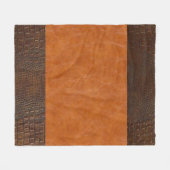 leder met bruine alligator fleece deken (Voorkant (Horizontaal))