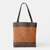  leder met bruine alligator tote bag (Achterkant)