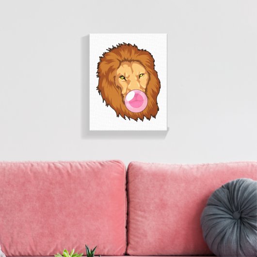 leder met bubbelgom canvas afdruk (Insitu (Woonkamer))