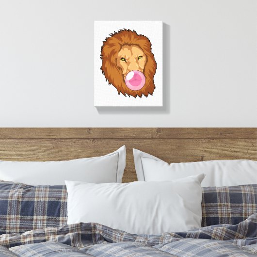 leder met bubbelgom canvas afdruk (Insitu (Slaapkamer))