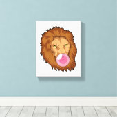 leder met bubbelgom canvas afdruk (Insitu (Houten vloer))