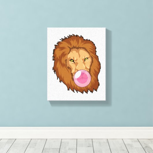 leder met bubbelgom canvas afdruk (Insitu (Houten vloer))