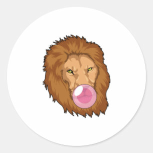leder met bubbelgom ronde sticker