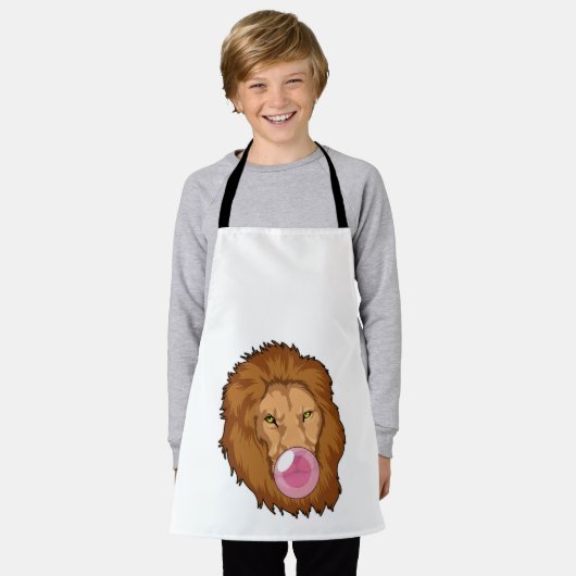 leder met bubbelgom schort (Gedragen)