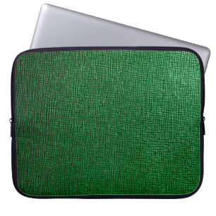 Leder met een abstract patroon in groene kleur. Ab Laptop Sleeve