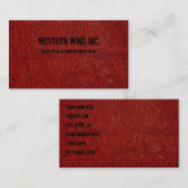 Leder met rode touwen Kijk Visitekaartje (Voorkant / Achterkant)