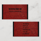 Leder met rode touwen Kijk Visitekaartje (Voorkant / Achterkant)