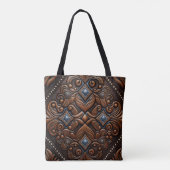 Leder met stempelwerk tote bag (Achterkant)
