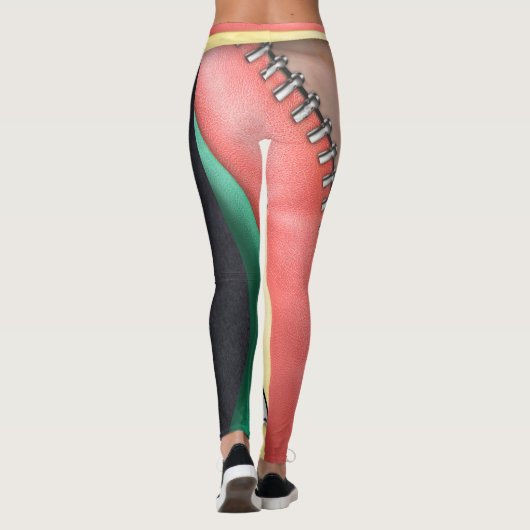Leder met Zipper-ontwerp Leggings (Achterkant)