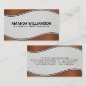 Leder | Metallic Wave Trim Visitekaartje (Voorkant / Achterkant)