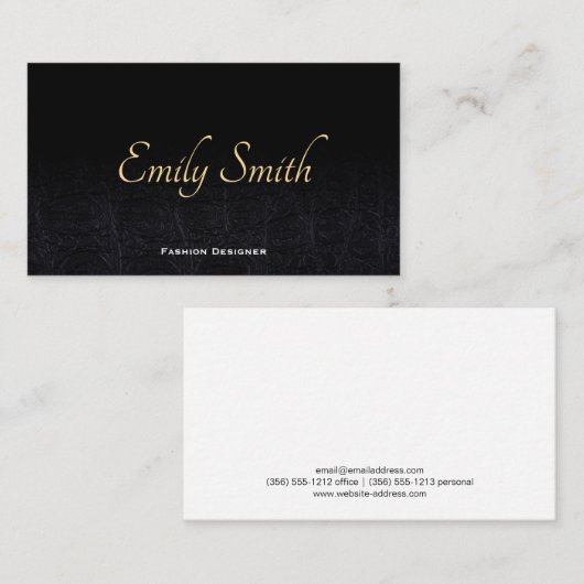 Leder | Modeontwerper | Fashionista Visitekaartje (Voorkant / Achterkant)