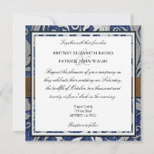 Leder Monogram Denim Westerne huwelijksuitnodiging Kaart (Achterkant)