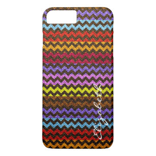 Leder Multicolor Chevron Stripes Pattern #8 iPhone 8/7 Plus Hoesje