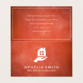 Leder-onroerend goed | Realtor Agent Visitekaartje (Buitenkant ongevouwen)