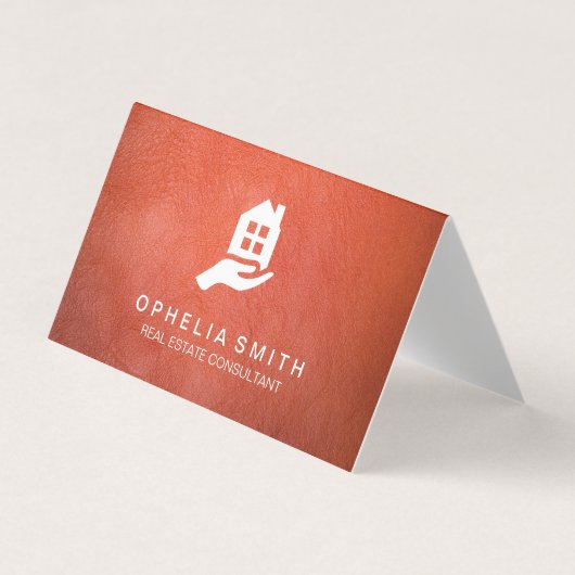 Leder-onroerend goed | Realtor Agent Visitekaartje (Voorkant)