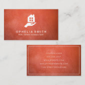 Leder-onroerend goed | Realtor Agent Visitekaartje (Voorkant / Achterkant)