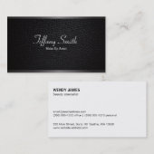 Leder/Pistool metalen sierstrip Visitekaartje (Voorkant / Achterkant)