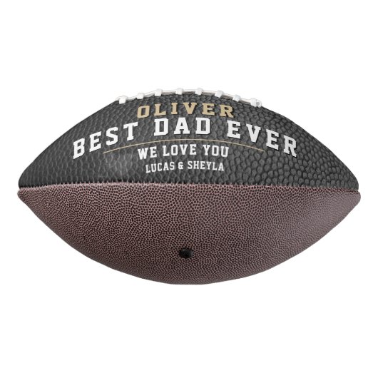 Leder print beste vader ooit foto van vader american football (Gedraaid 270)