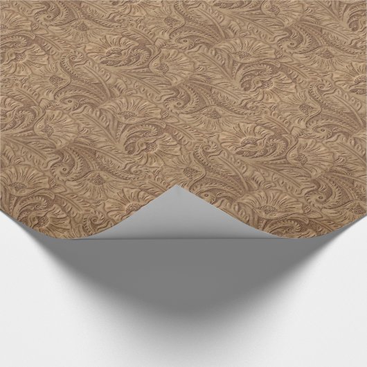 Leder Print Western getoold leder Cadeaupapier (Hoek)