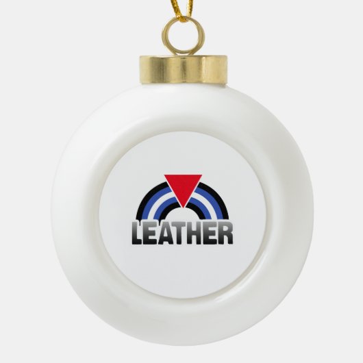 Leder Queer Pride Keramische Bal Ornament (Voorkant)