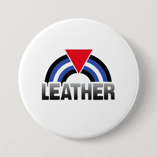 Leder Queer Pride Ronde Button 7,6 Cm (Voorkant)