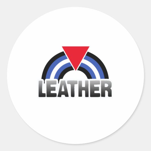 Leder Queer Pride Ronde Sticker (Voorkant)