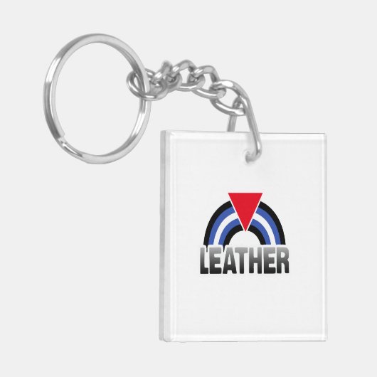 Leder Queer Pride Sleutelhanger (Voorkant Links)