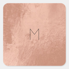 Leder Roos Gold Blush Metal Minimum Monogram Vierkante Sticker