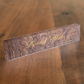  leder roos naambordje (Zijkant)