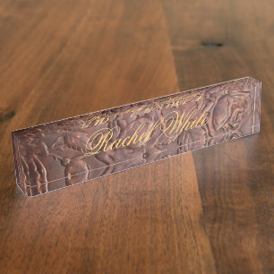 leder roos naambordje