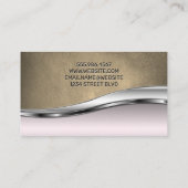 Leder | Roze metalen achtergrond Visitekaartje (Achterkant)