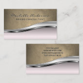 Leder | Roze metalen achtergrond Visitekaartje (Voorkant / Achterkant)