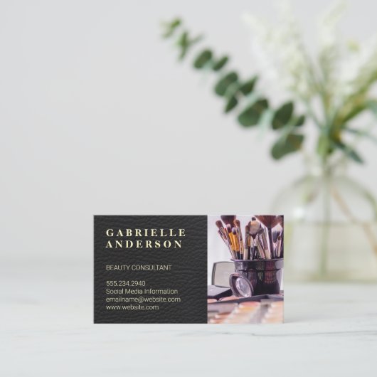 leder | Schoonheid Mode Stylist Visitekaartje (Staand voorkant)