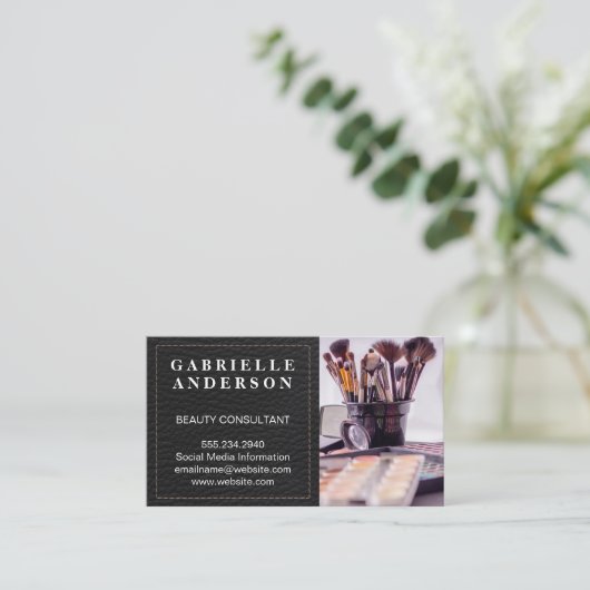 leder | Schoonheid Mode Stylist Visitekaartje (Staand voorkant)