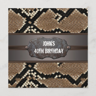 Leder Snake Skin Birthday Party Kaart