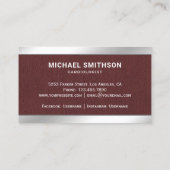 Leder Staal Kaduceus Symbool Medical Professional Visitekaartje (Achterkant)