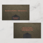 Leder Stitched Flap | In reliëfdruk Visitekaartje (Voorkant / Achterkant)