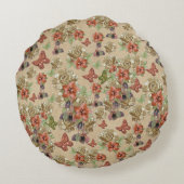 Leder-trouwbloemen Rond Kussen (Achterkant)